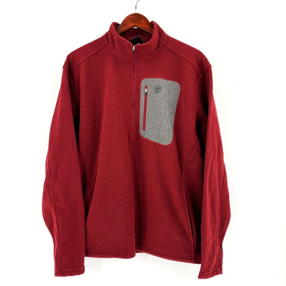 Ariat Other - nwt | Ariat Branson Red 1/4 Zip Fleece